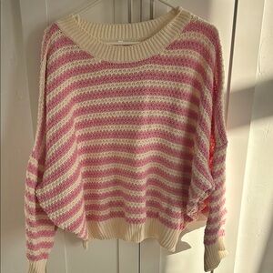 Daisy Pink and Cream Striped Sweater